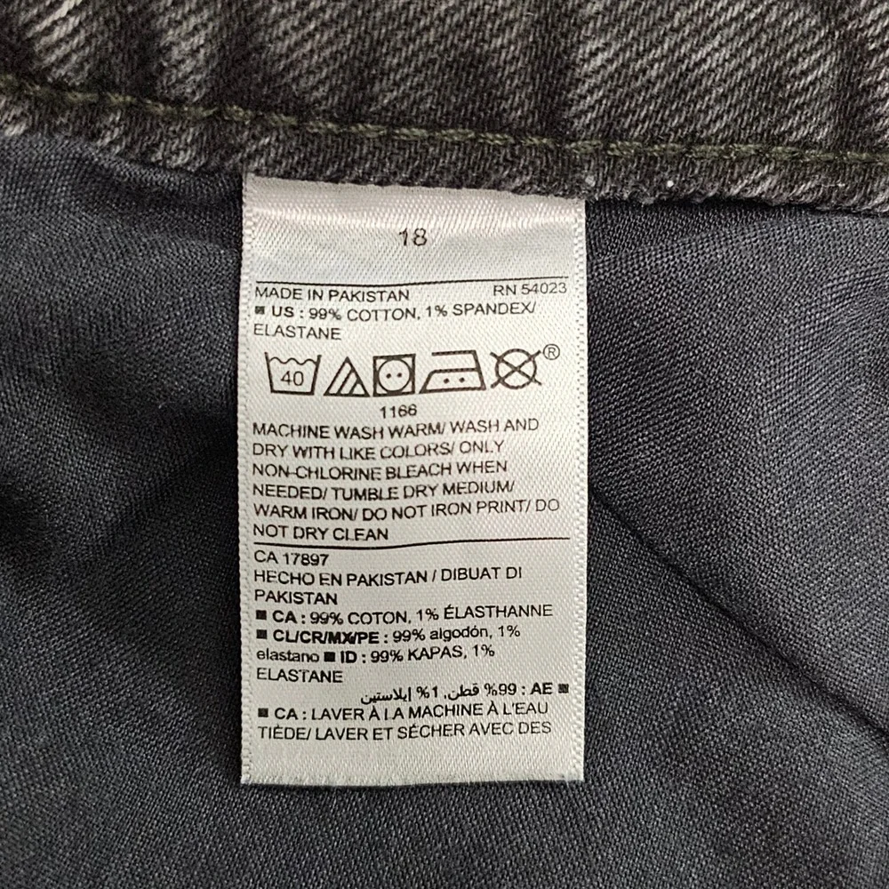 Old‎ Navy Denim Skirt 18 Black Acid Wash Mini Raw Hem Stretch Grunge Indie Y2K
